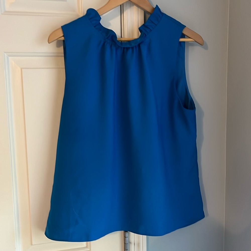 J. Crew Sleeveless Ruffle Neck Blouse - Size L